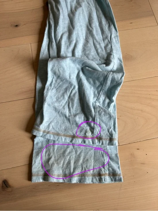 Y2K Aeropostale Lounge Set Fold Over Waist Pants & Baby Tee 100% Cotton Blue S - Picture 9 of 16